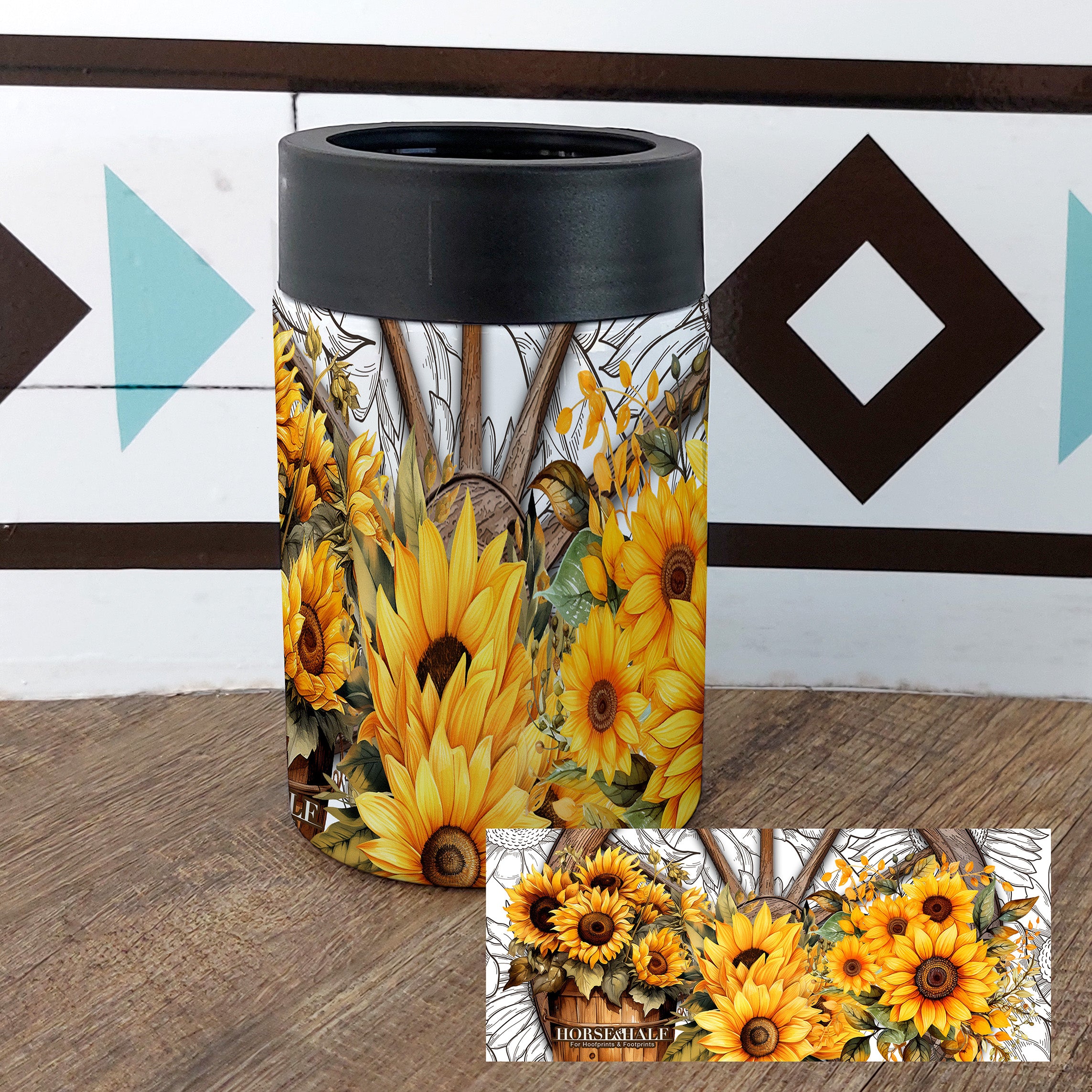 Sunflower Wagon Wheel Drinkware