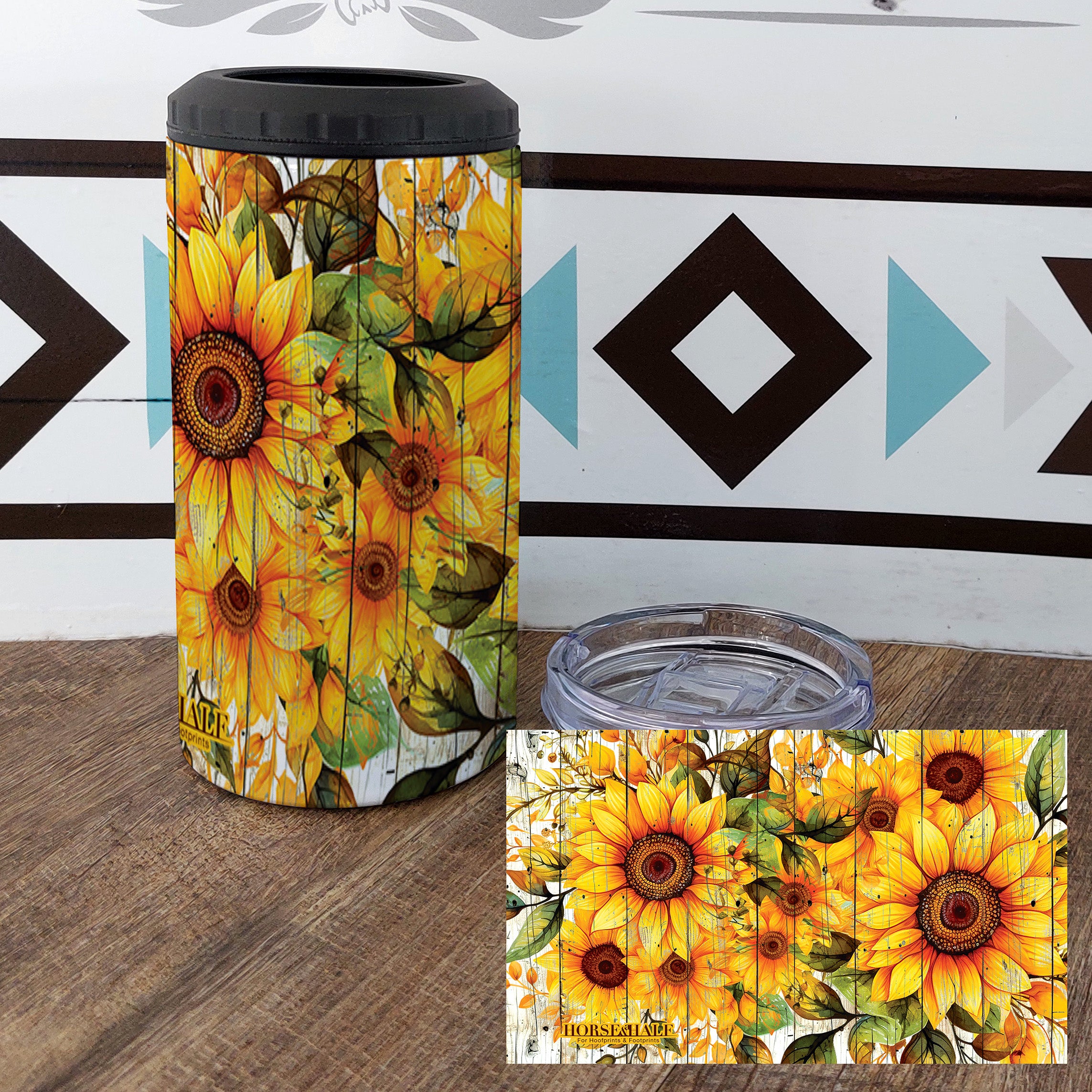 Sunflower Wood Drinkware