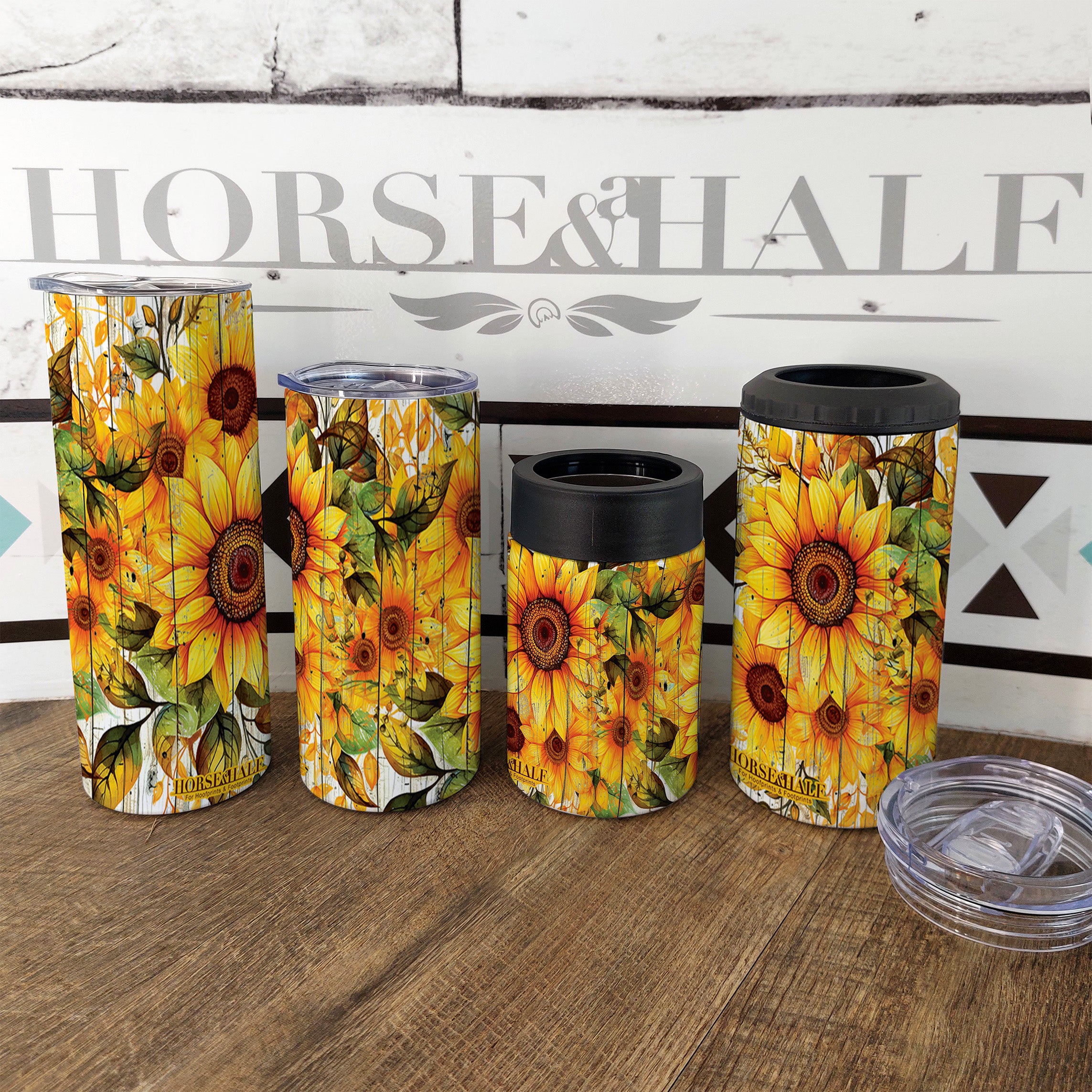 Sunflower Wood Drinkware