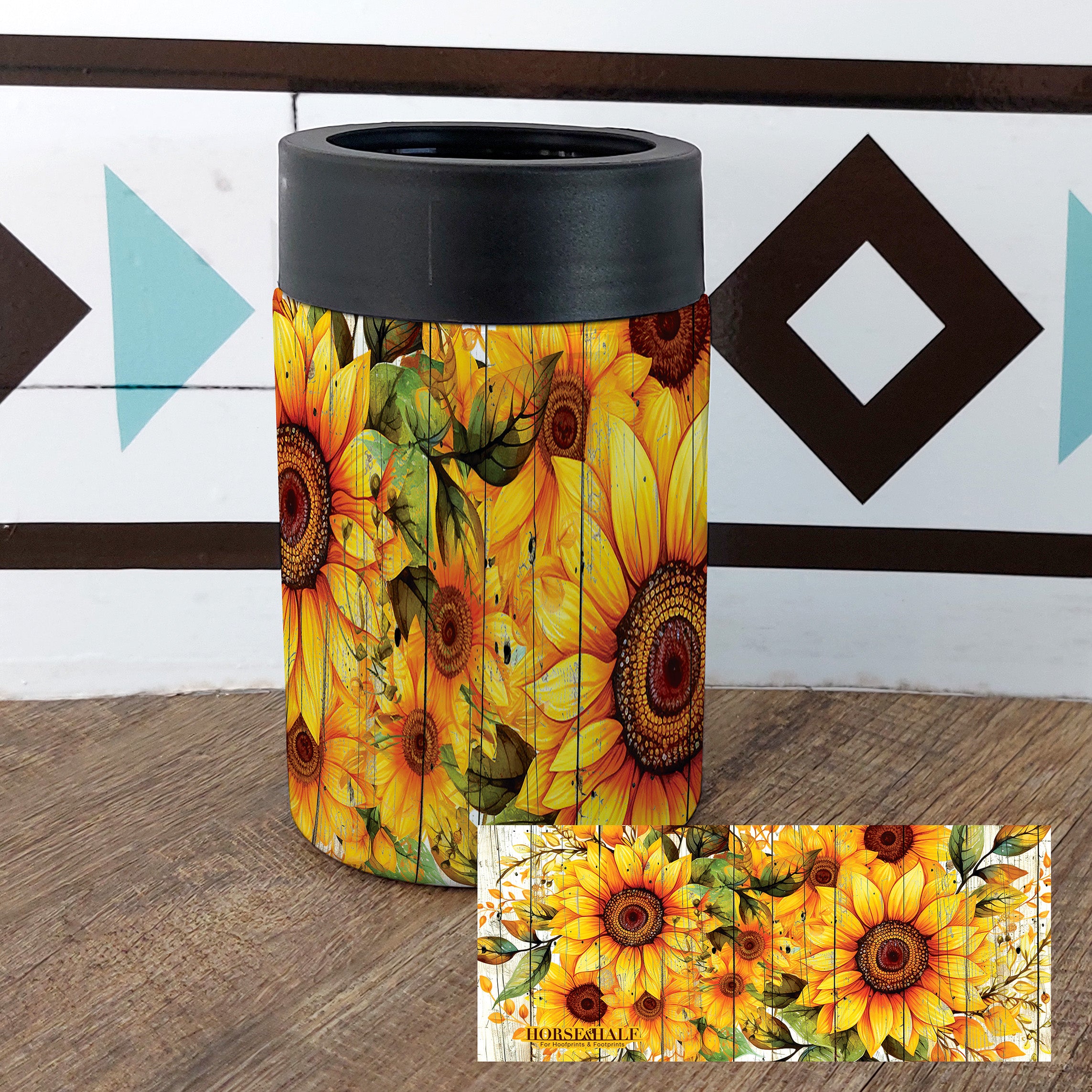 Sunflower Wood Drinkware