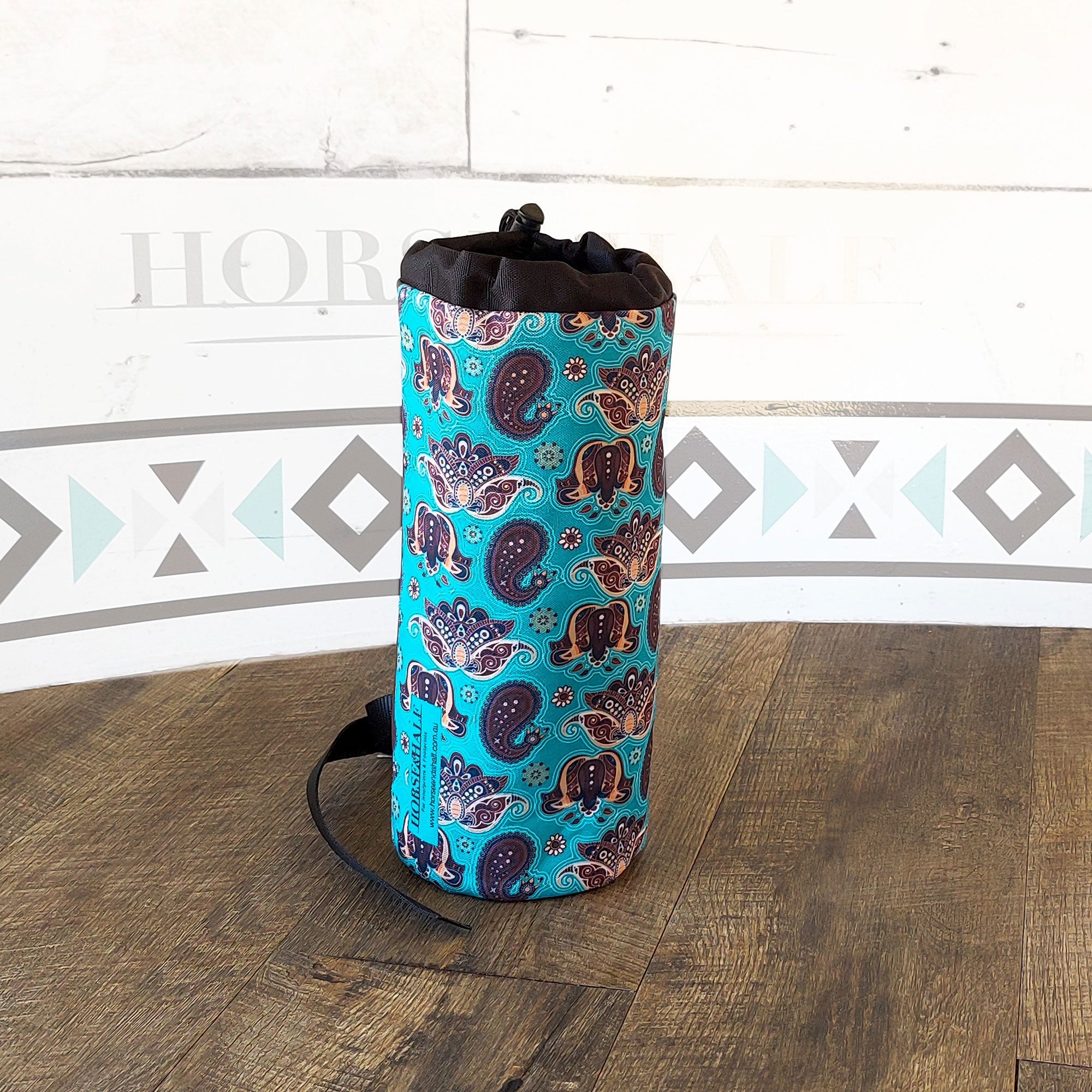 Teal Paisley Bottle Saddle Bag
