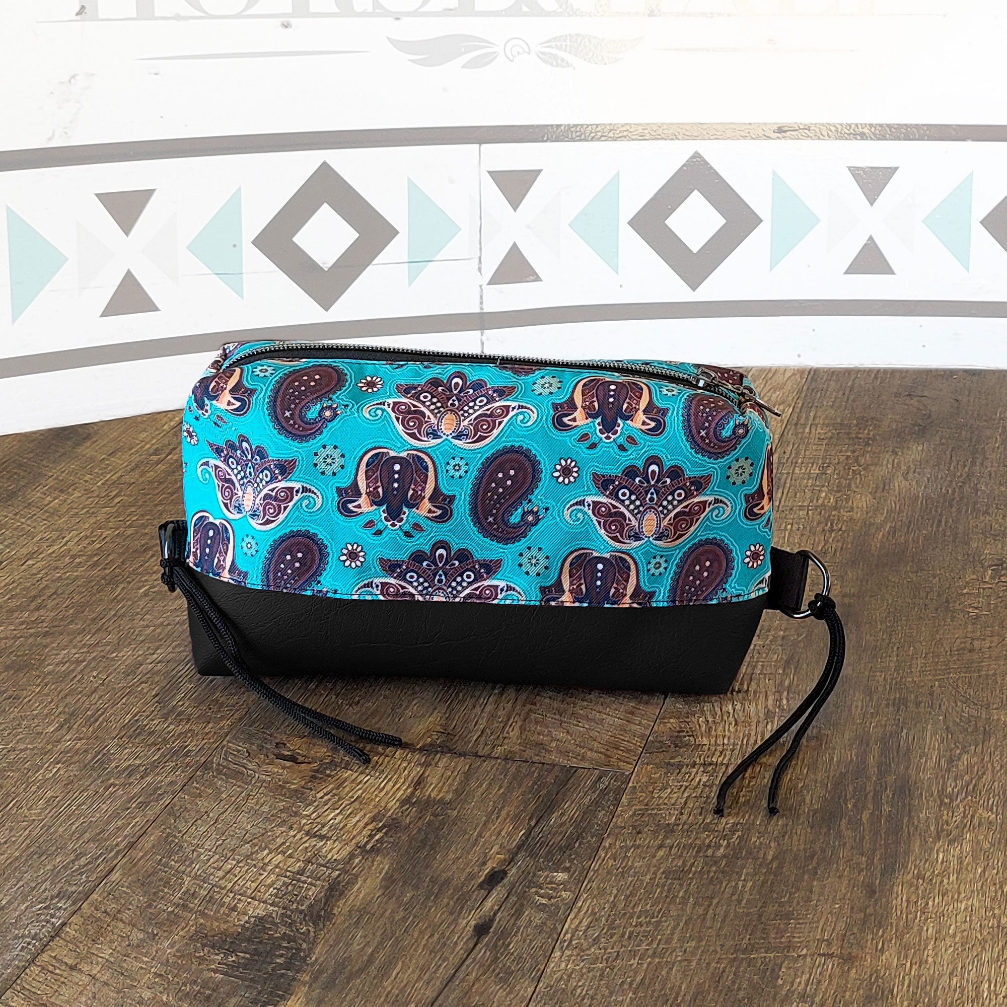 Teal Paisley Box Saddle Bag