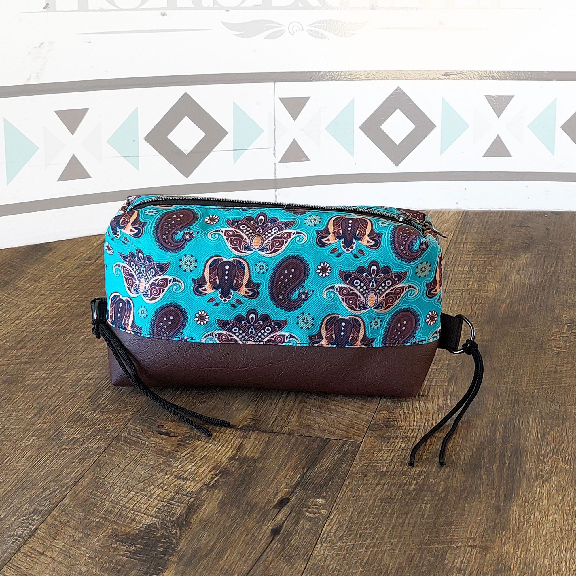 Teal Paisley Box Saddle Bag