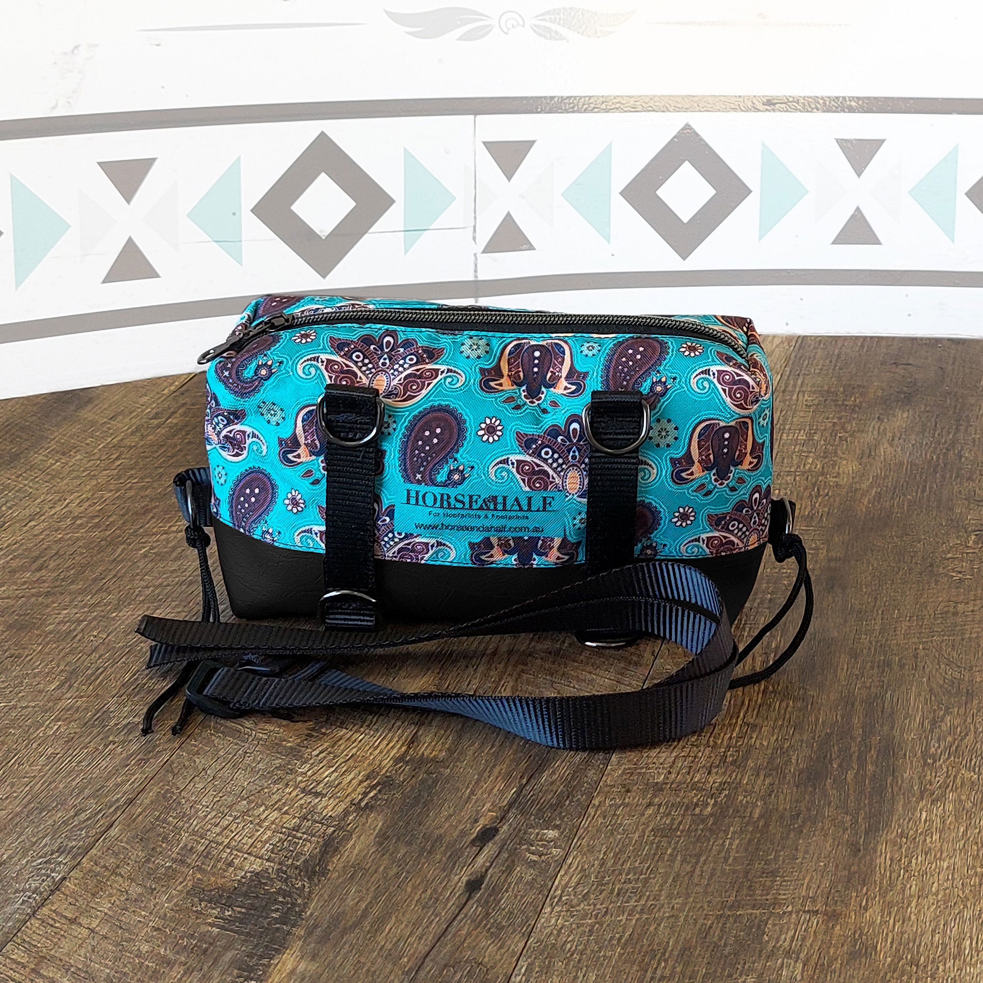 Teal Paisley Box Saddle Bag