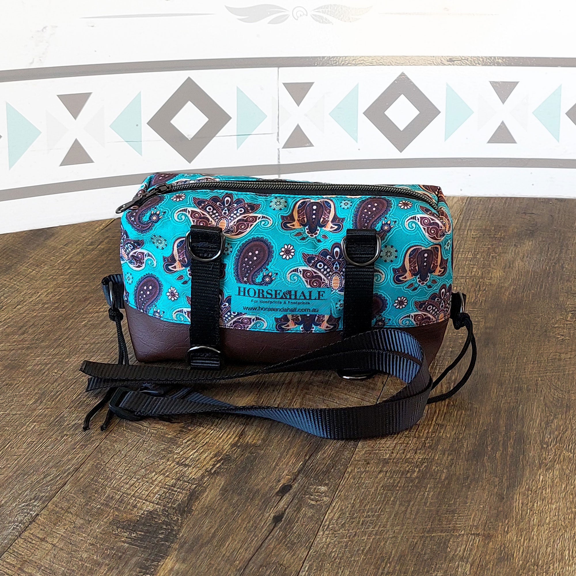 Teal Paisley Box Saddle Bag