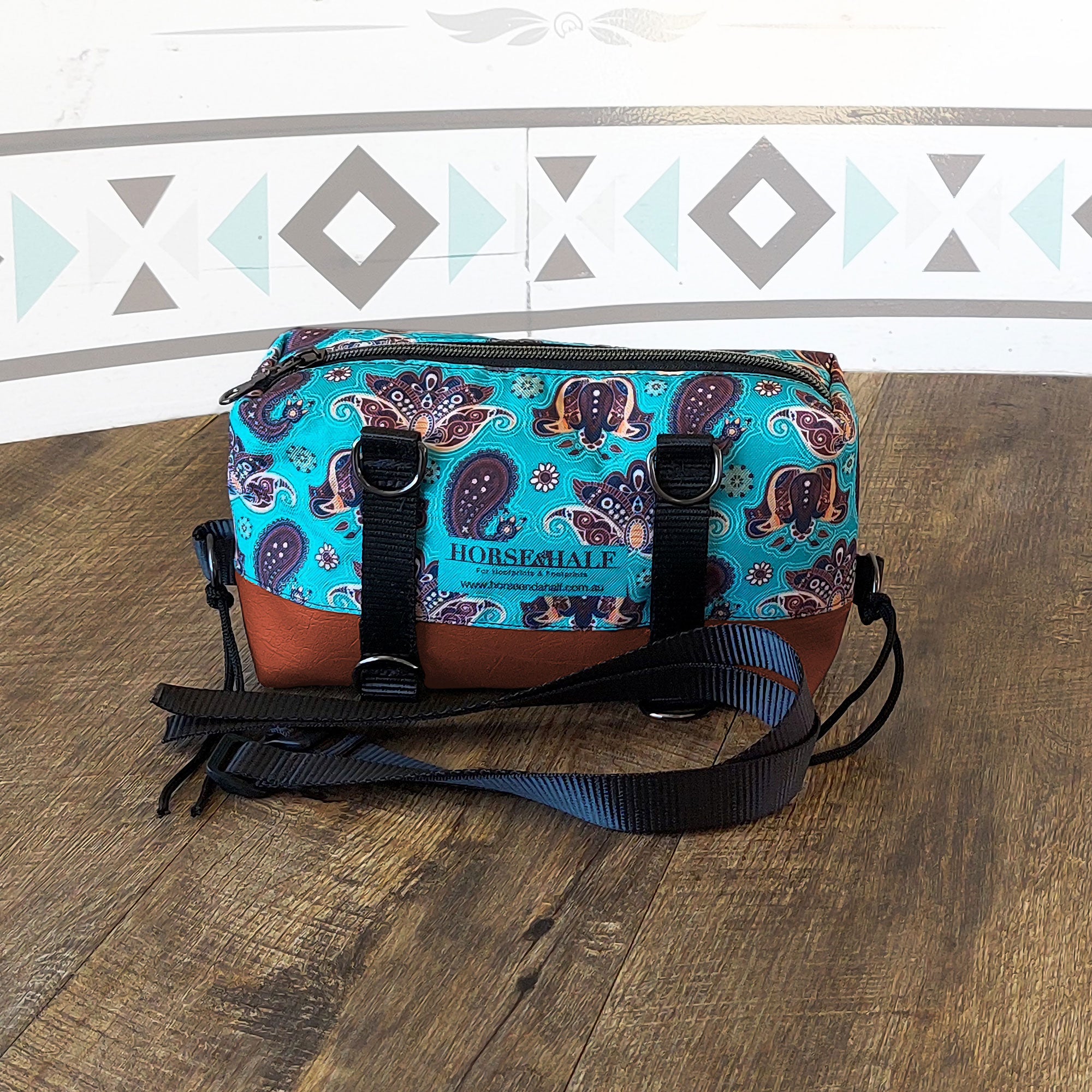 Teal Paisley Box Saddle Bag