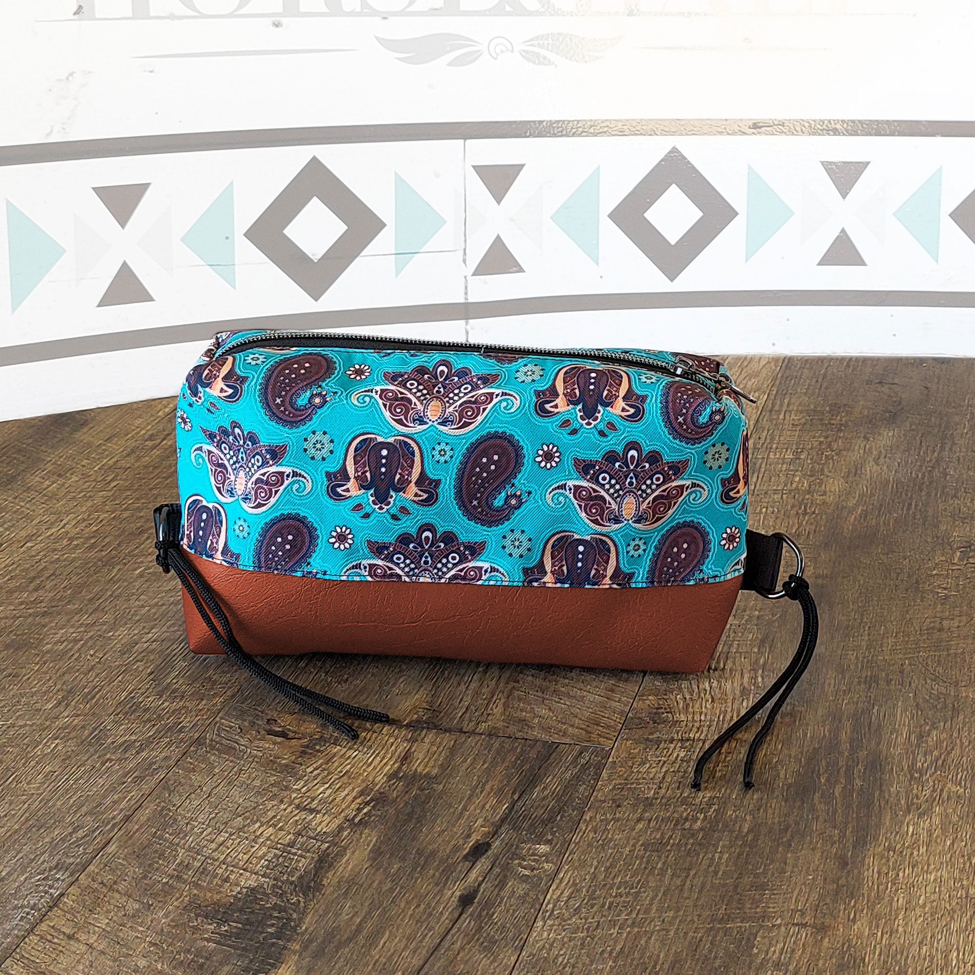 Teal Paisley Box Saddle Bag