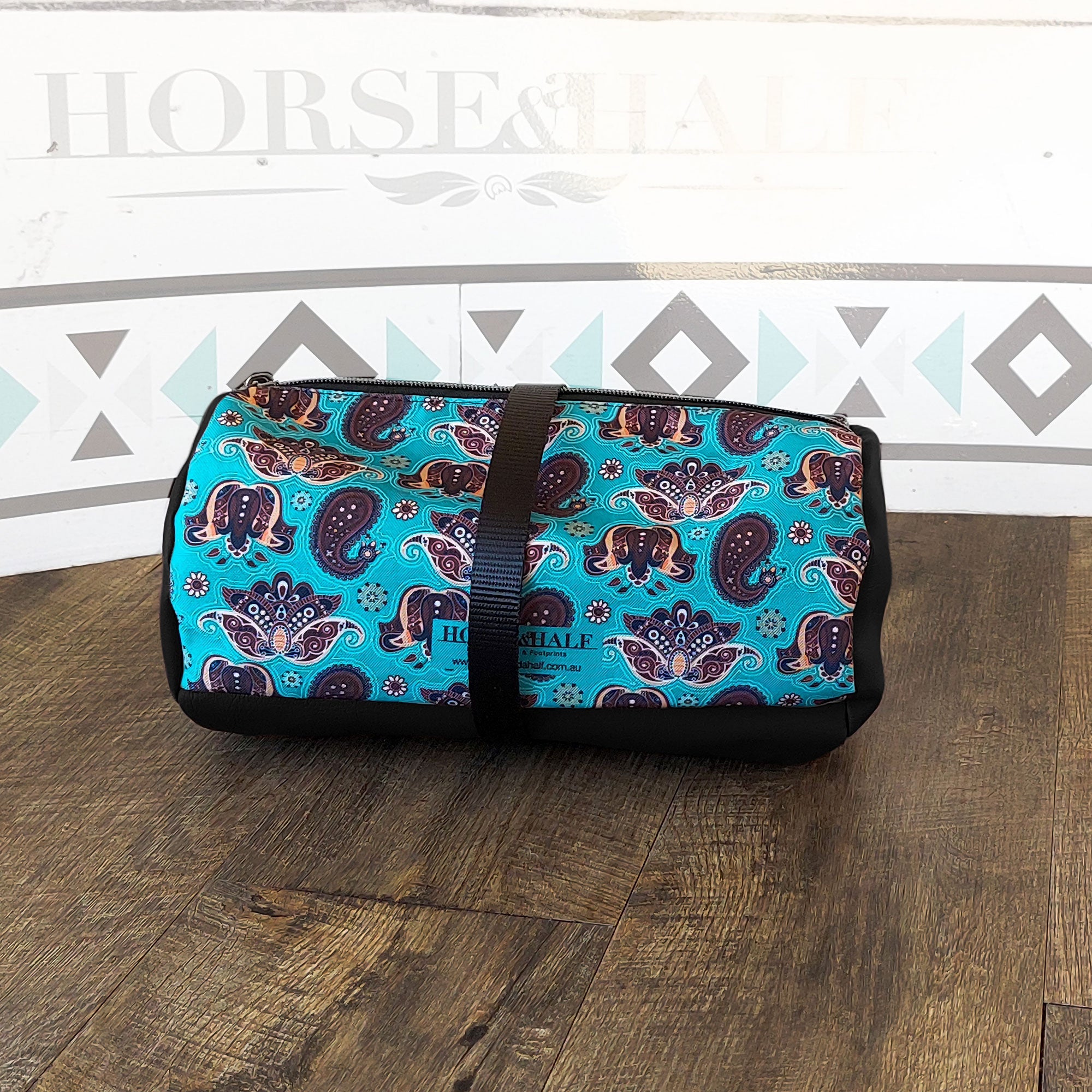 Teal Paisley Duffle Saddle Bag