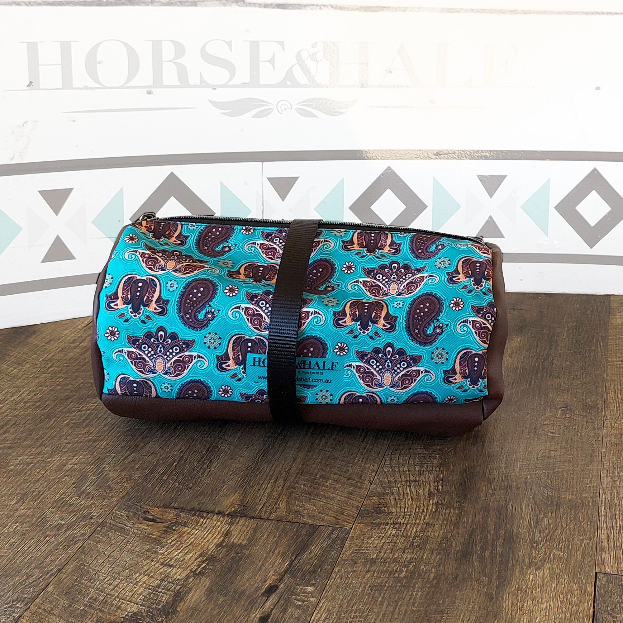 Teal Paisley Duffle Saddle Bag