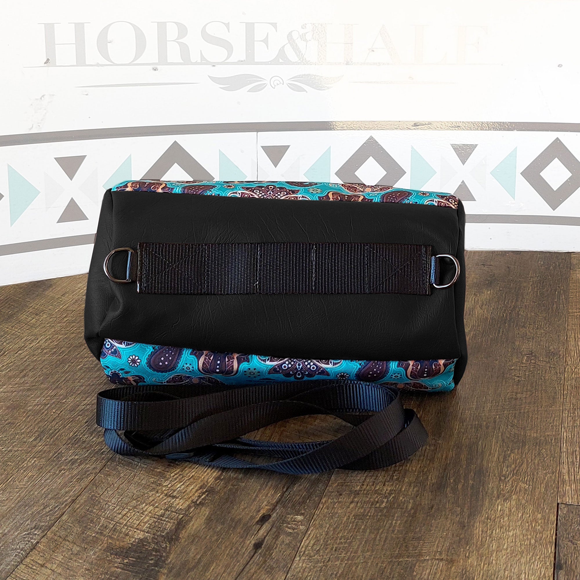 Teal Paisley Duffle Saddle Bag