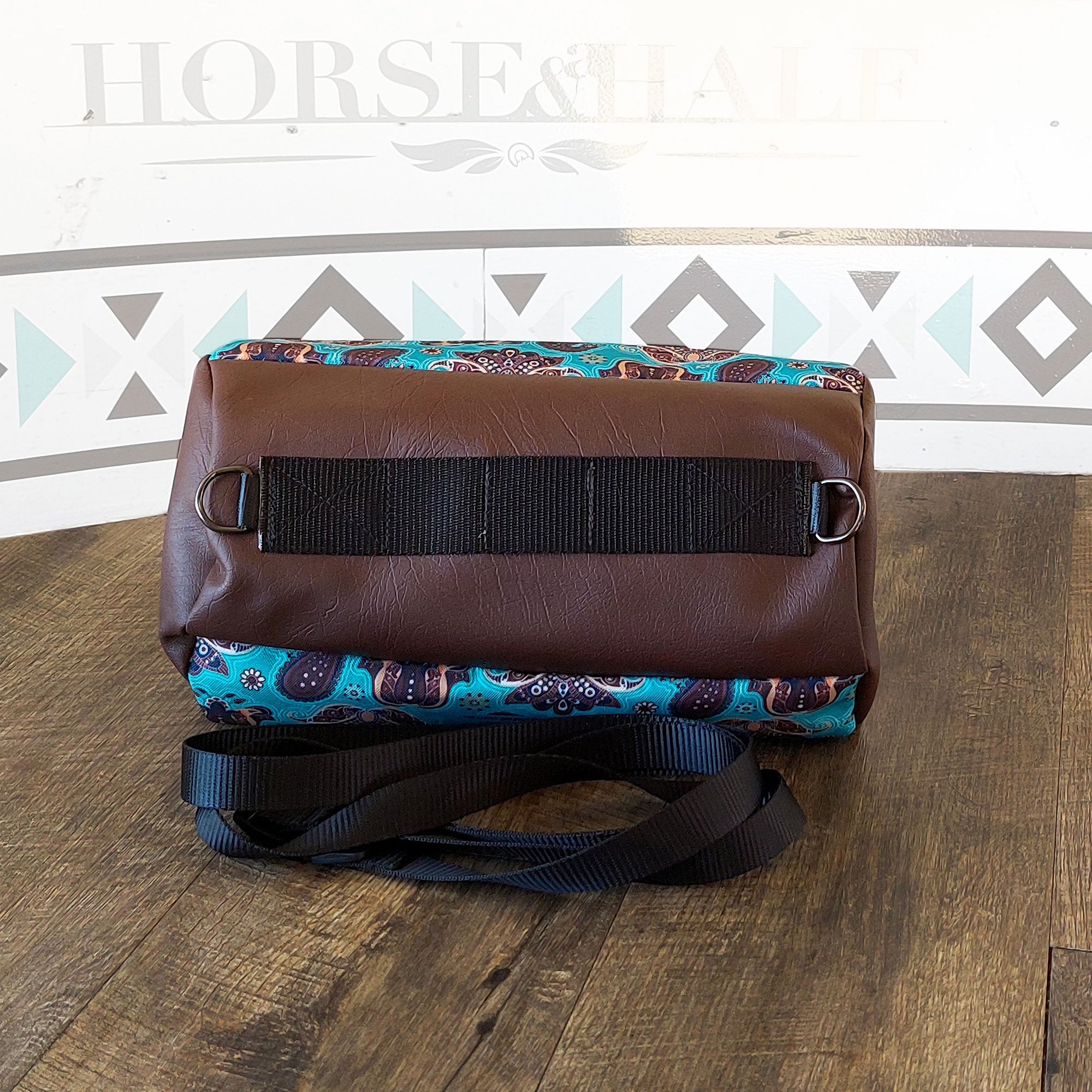 Teal Paisley Duffle Saddle Bag
