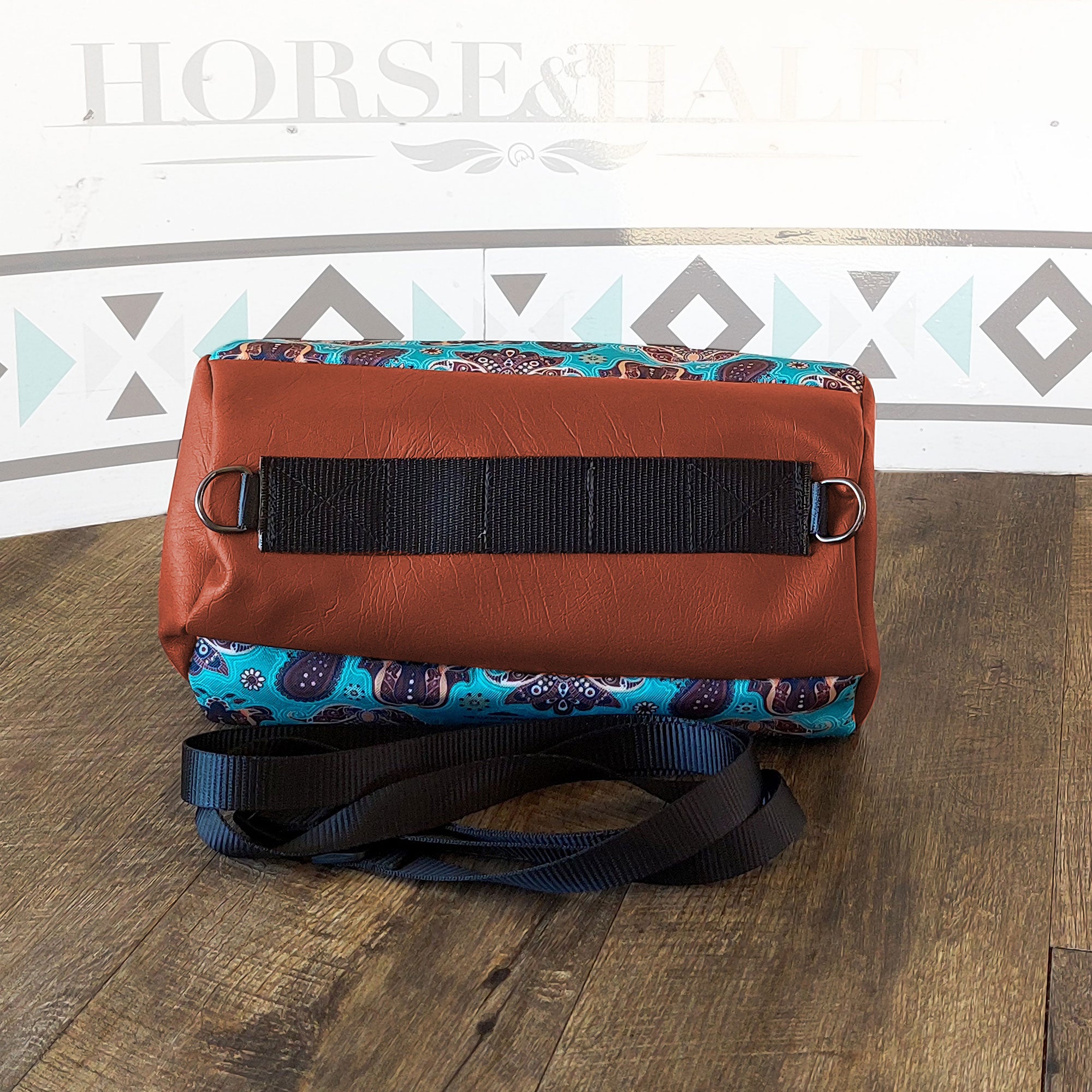 Teal Paisley Duffle Saddle Bag