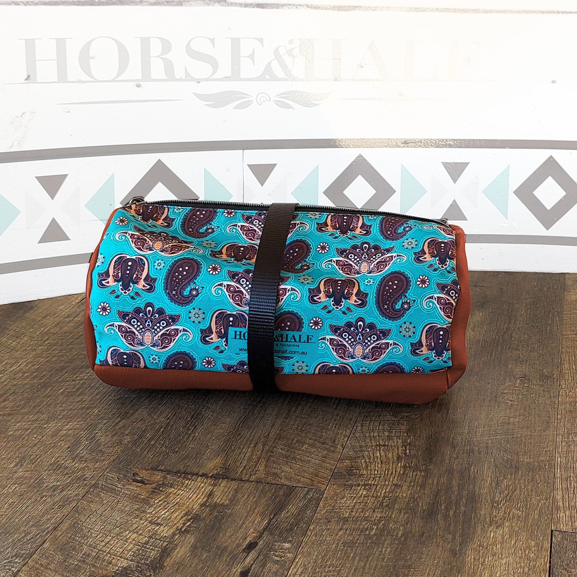 Teal Paisley Duffle Saddle Bag