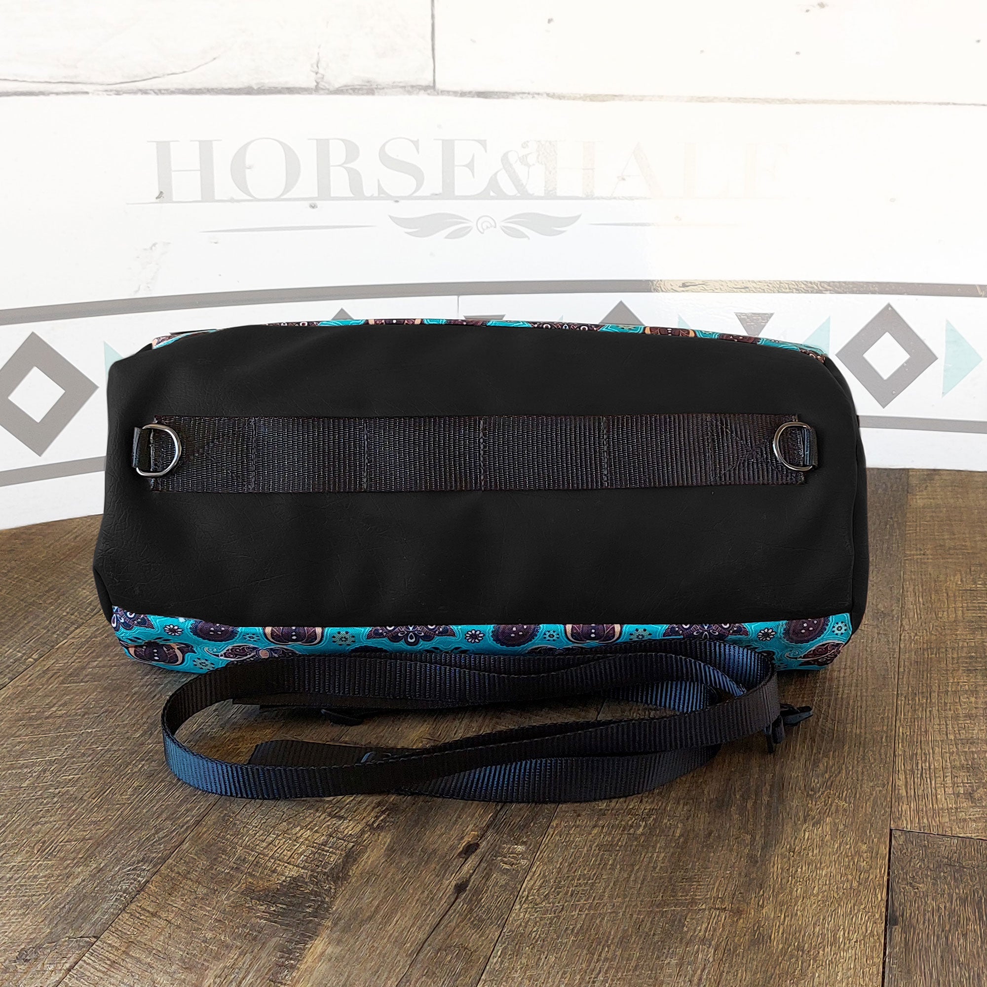 Teal Paisley Large Duffle Saddle Bag