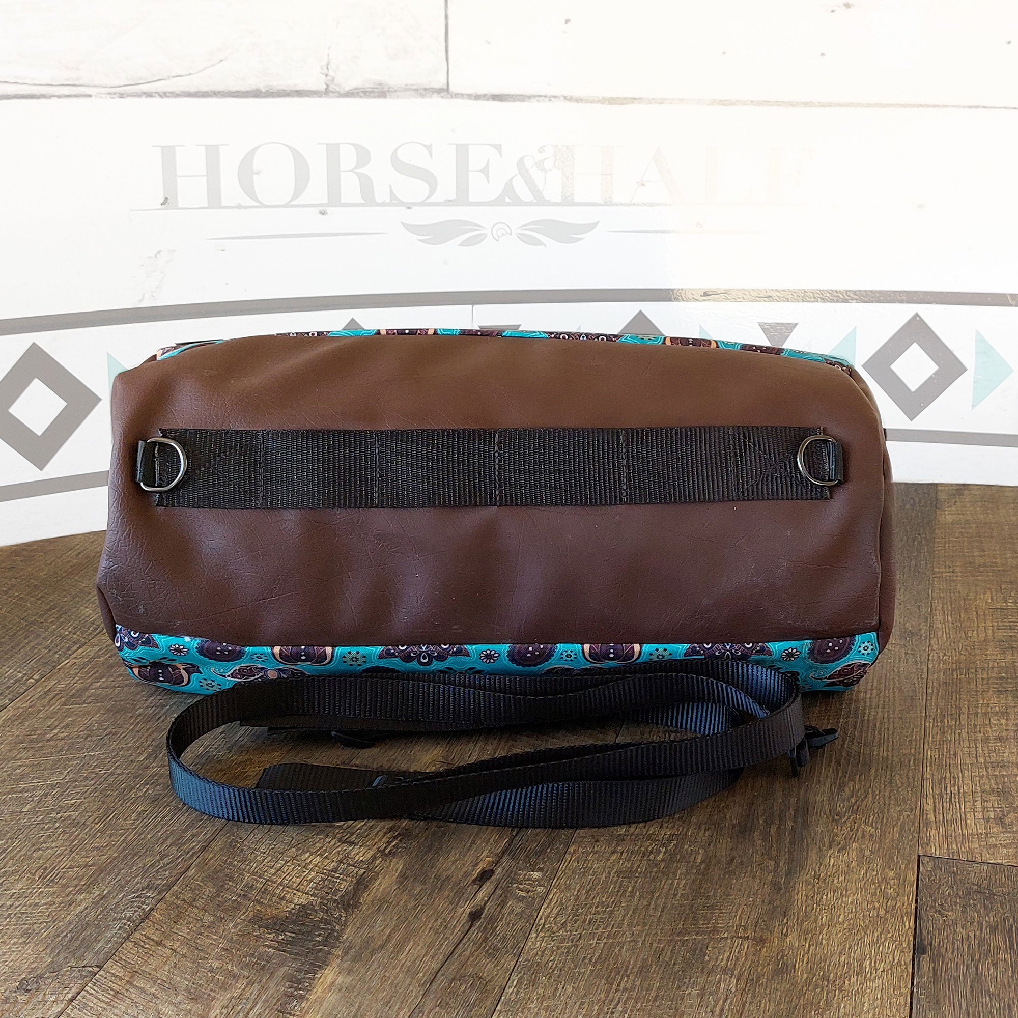 Teal Paisley Large Duffle Saddle Bag