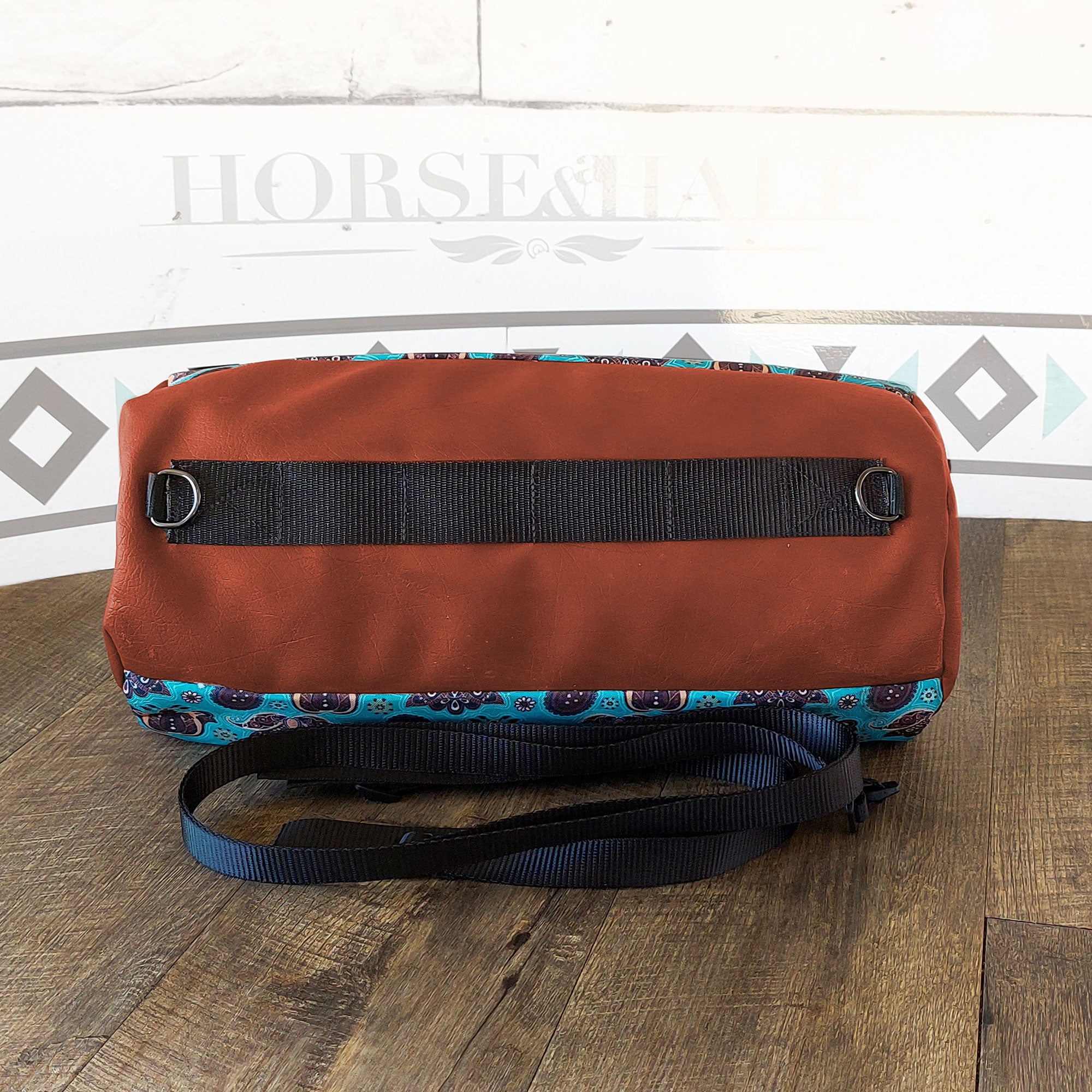 Teal Paisley Large Duffle Saddle Bag