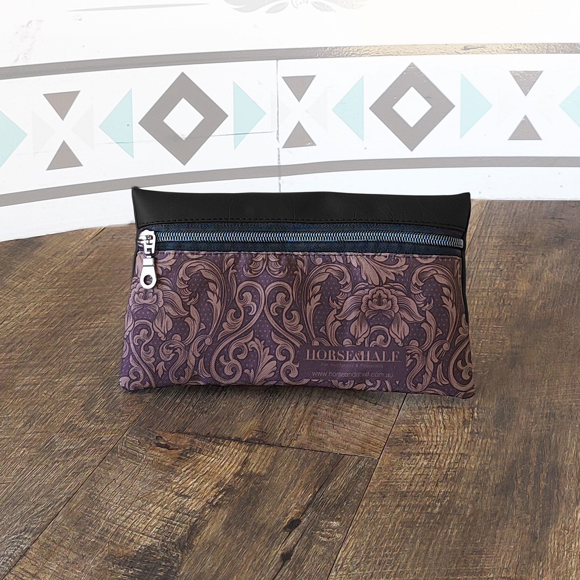 Tooled Floral Wallet Saddle Bag