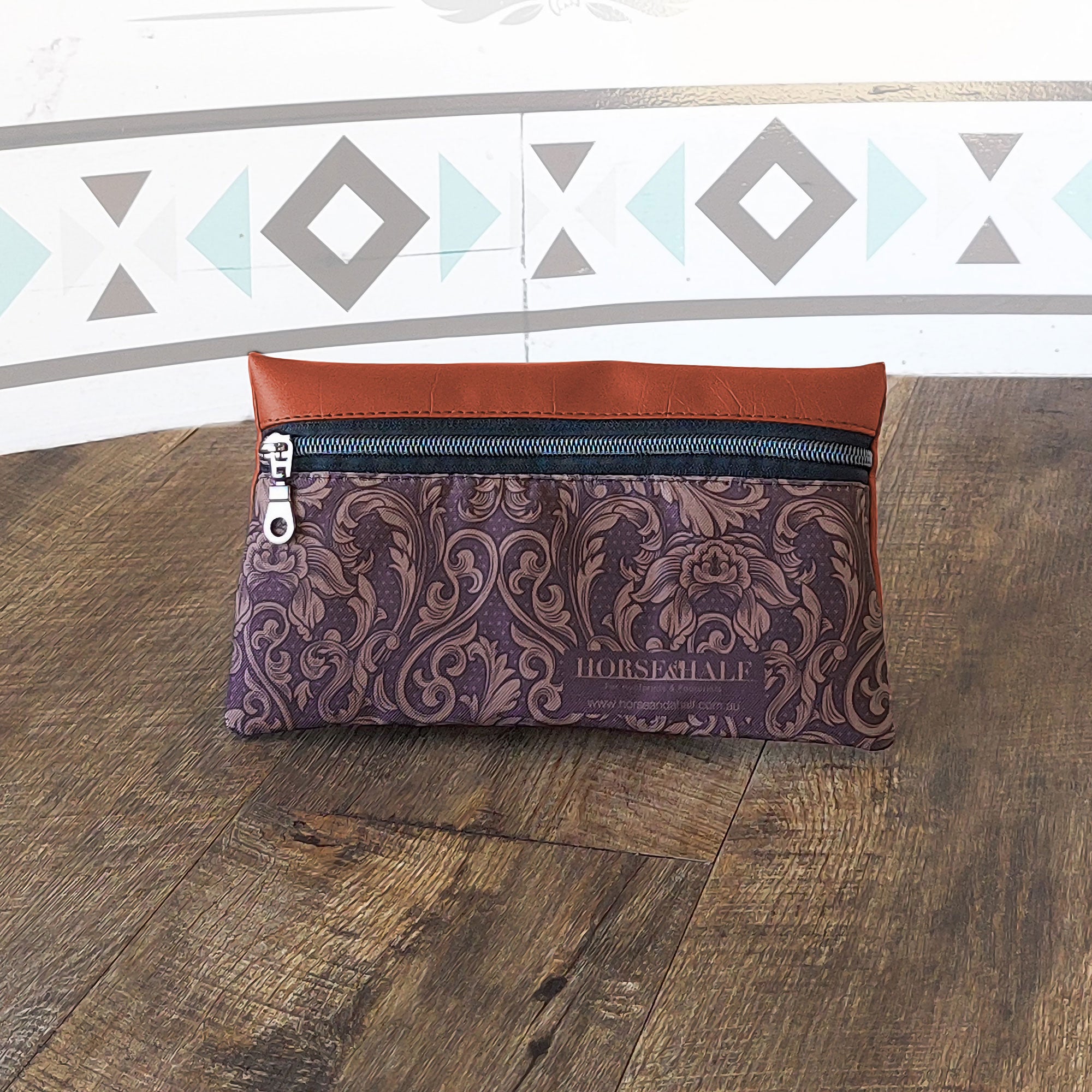 Tooled Floral Wallet Saddle Bag