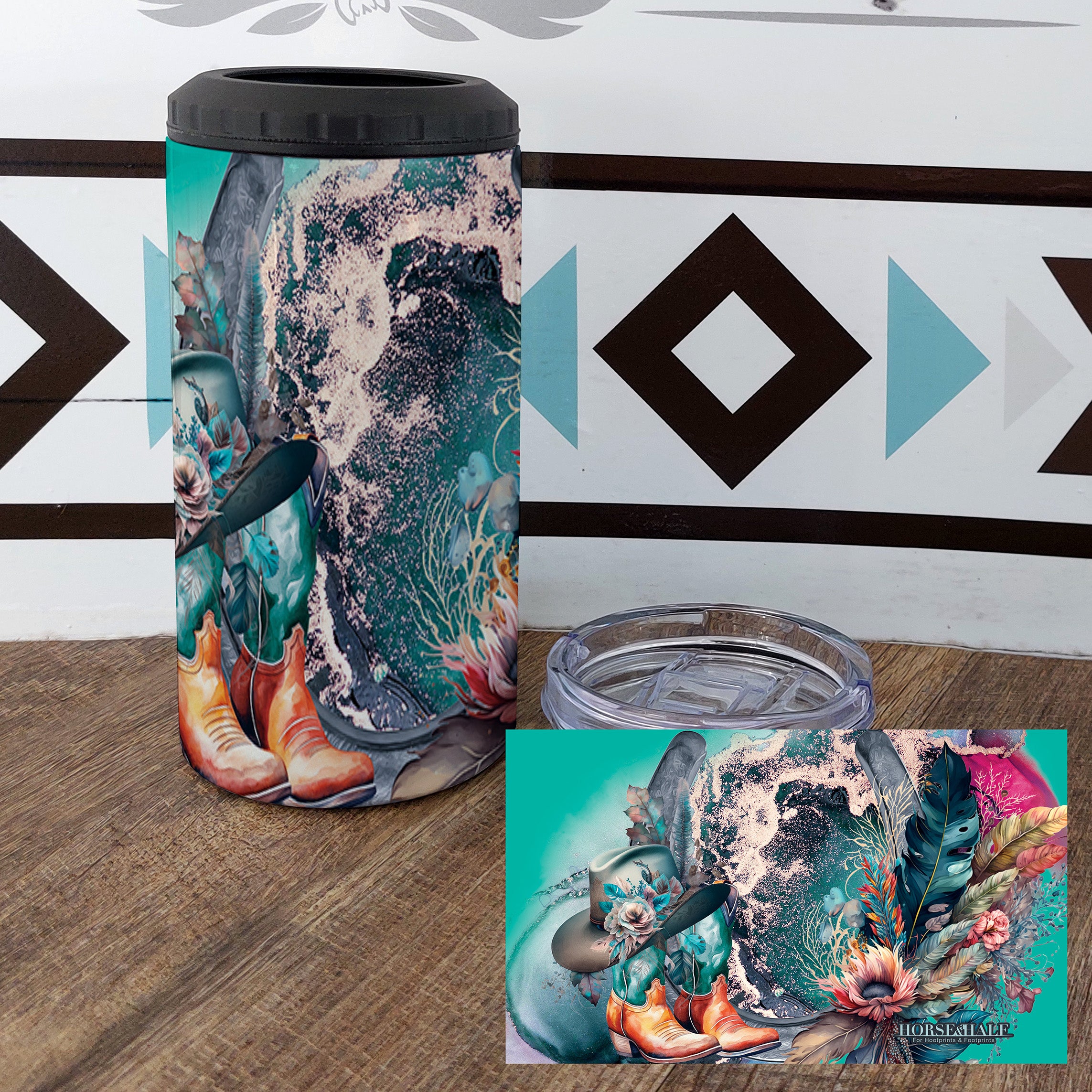 Teal Horseshoe Drinkware