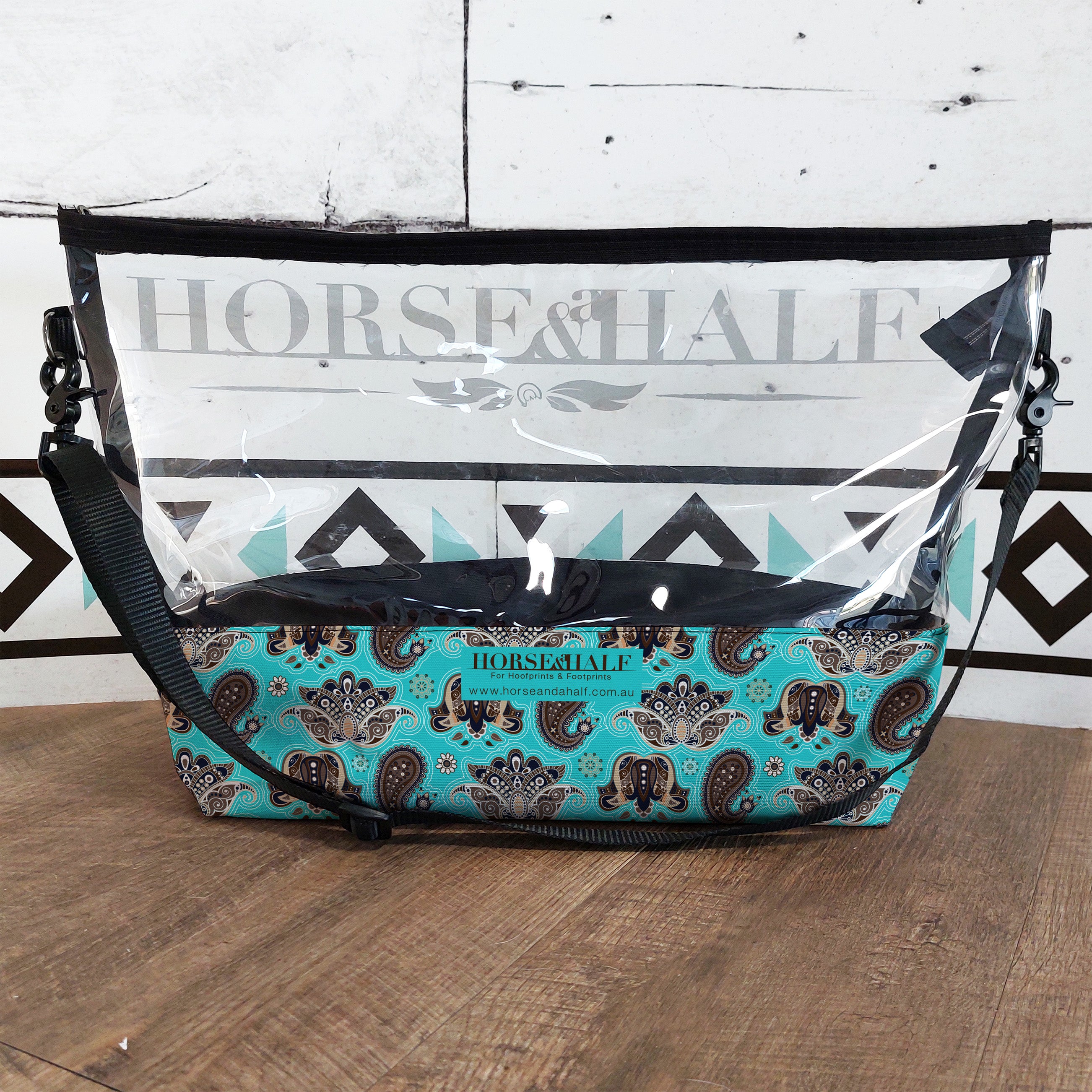 Teal Paisley Clear Utility Bags