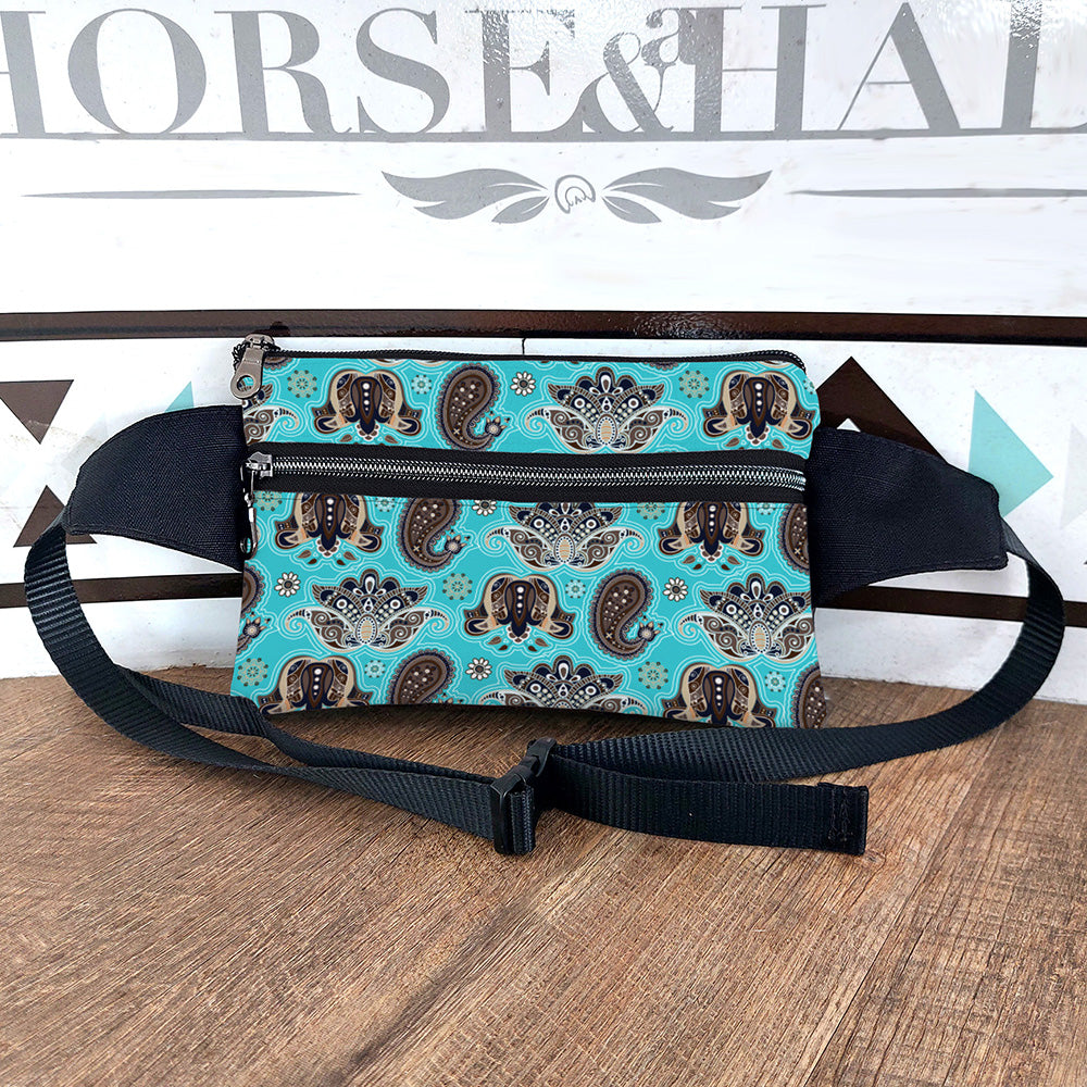 Teal Paisley Wallet Bum Bag — Horse and a Half